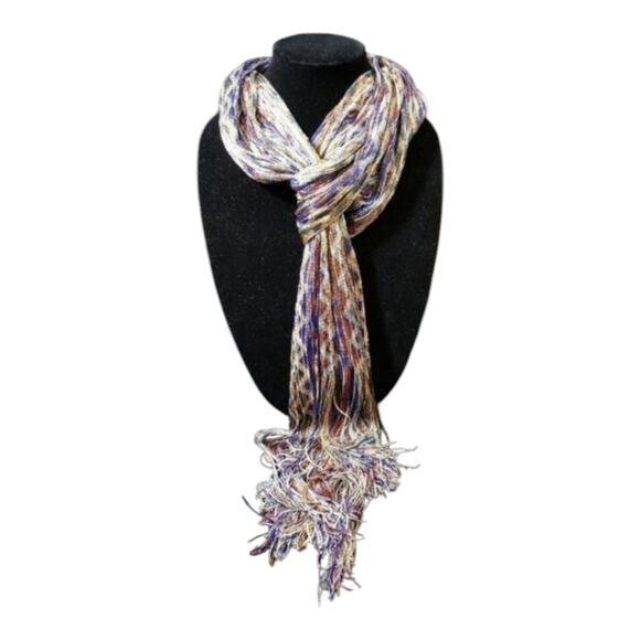 Chico's multi color‎ fringed scarf - Picture 1 of 3